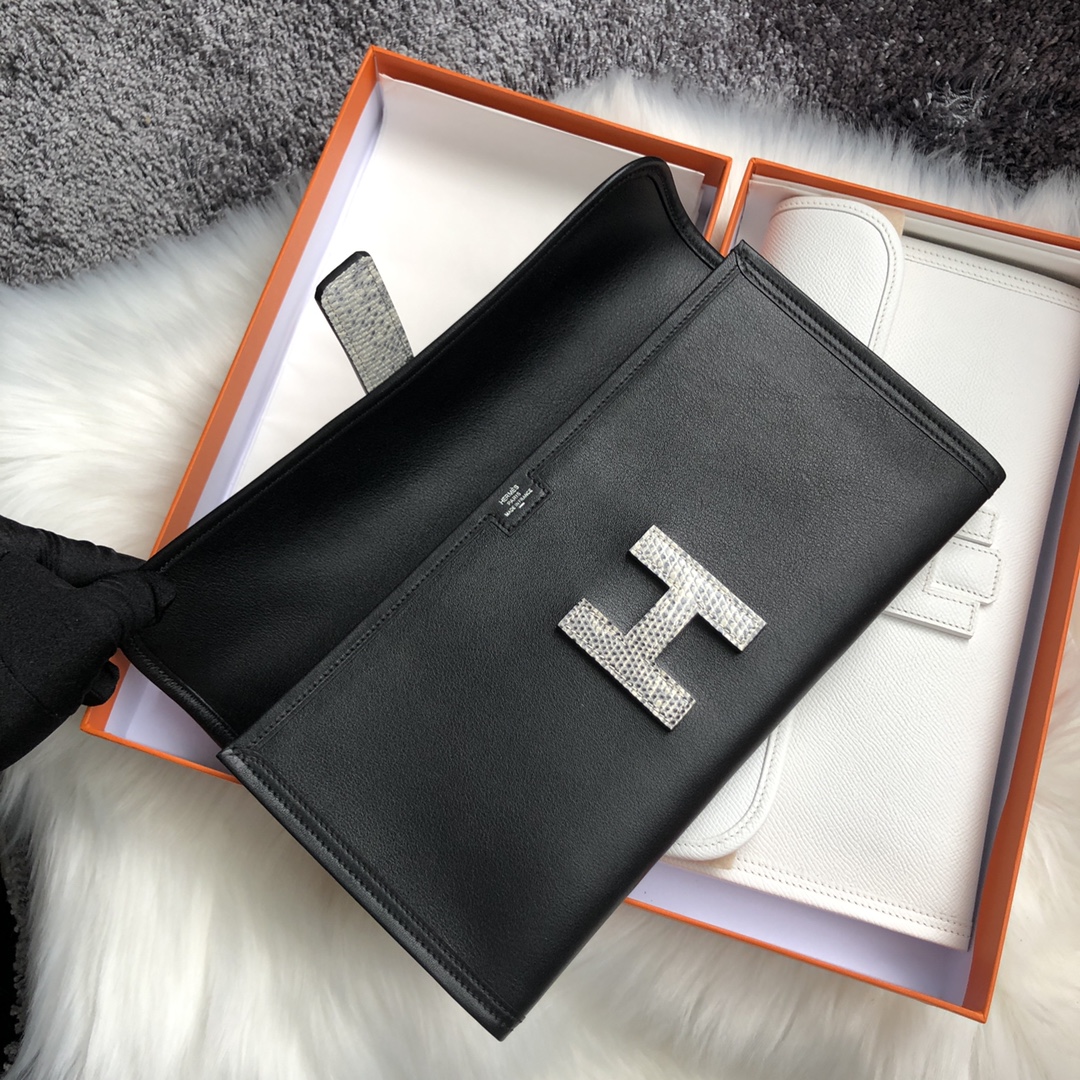 에르메스 지제 엘란29 블랙 스위프트 리자드 가죽